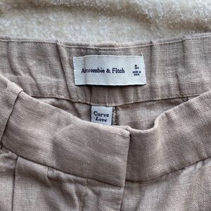 Abercrombie Curve Love Linen-Blend Tailored Wide Leg Pant - Small